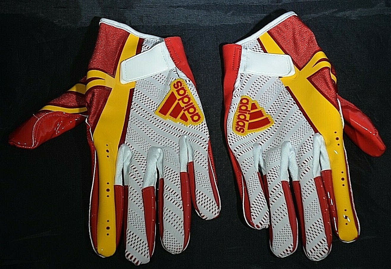 gold adidas football gloves